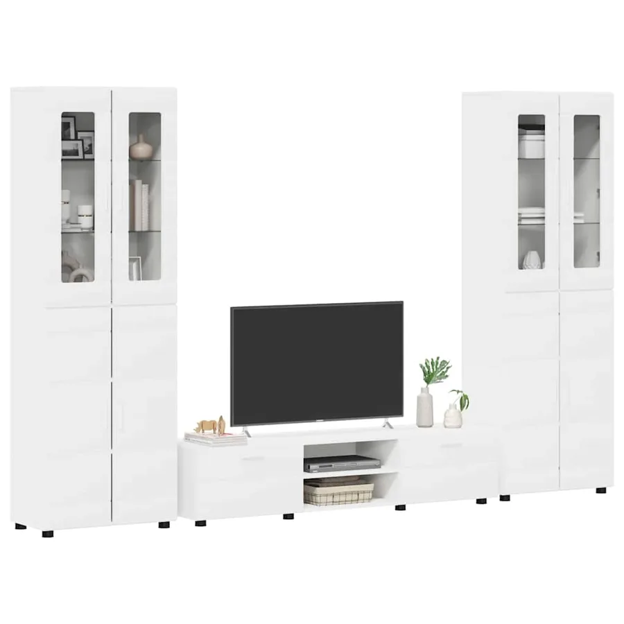 Ensemble meuble TV FLORIN 3 pcs Blanc Bois d'ingénierie - 3