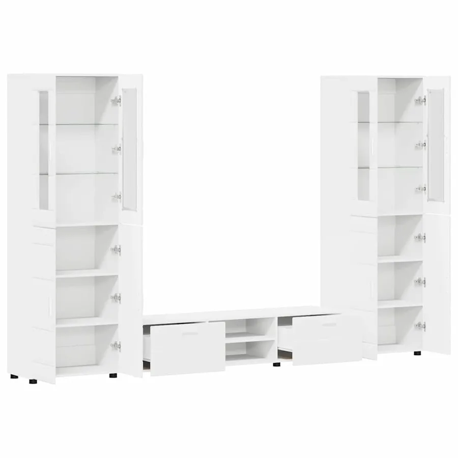 Ensemble meuble TV FLORIN 3 pcs Blanc Bois d'ingénierie - 5