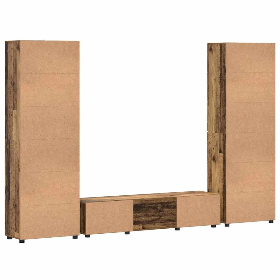 Ensemble meuble TV FLORIN 3 pcs Bois ancien Bois d'ingénierie - 10