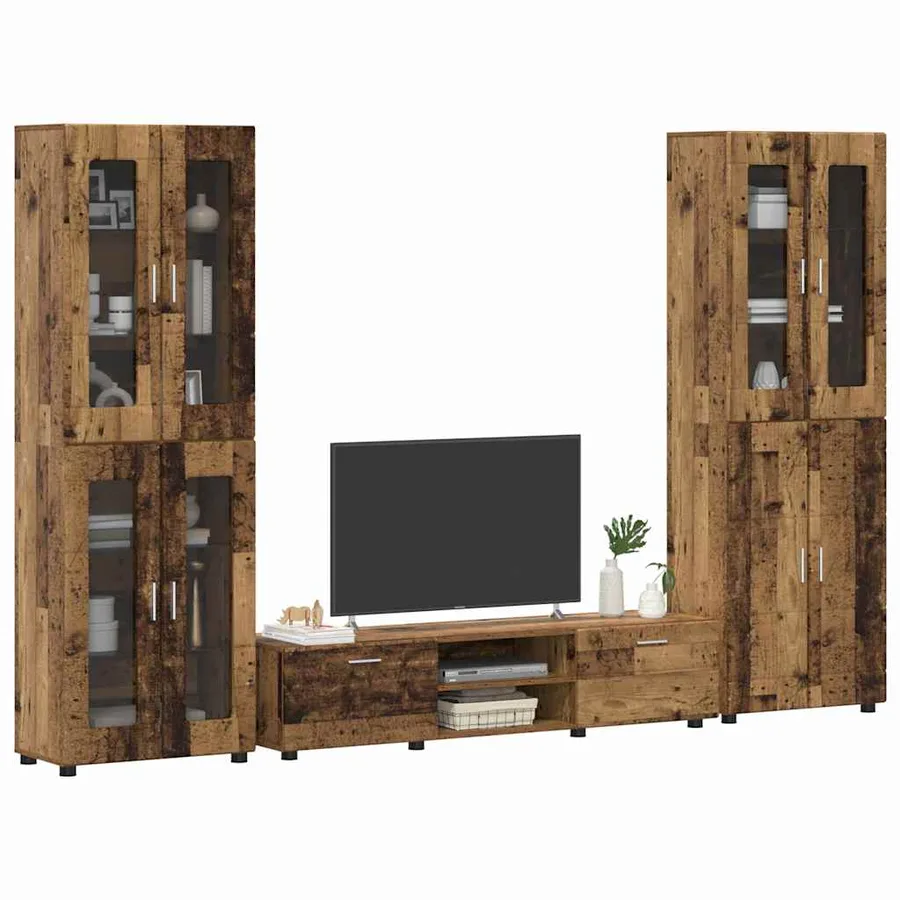Ensemble meuble TV FLORIN 3 pcs Bois ancien Bois d'ingénierie - 3