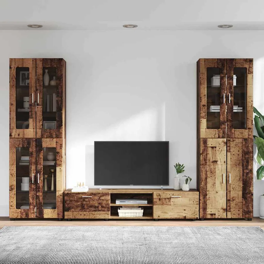 Ensemble meuble TV FLORIN 3 pcs Bois ancien Bois d'ingénierie - 4