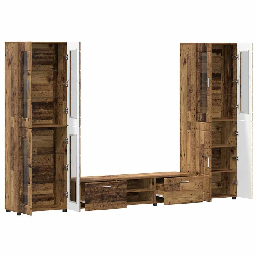 Ensemble meuble TV FLORIN 3 pcs Bois ancien Bois d'ingénierie - 5