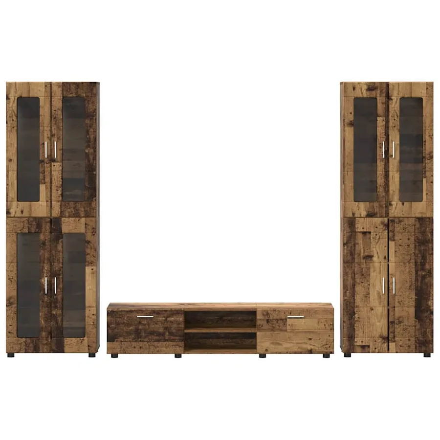 Ensemble meuble TV FLORIN 3 pcs Bois ancien Bois d'ingénierie - 9