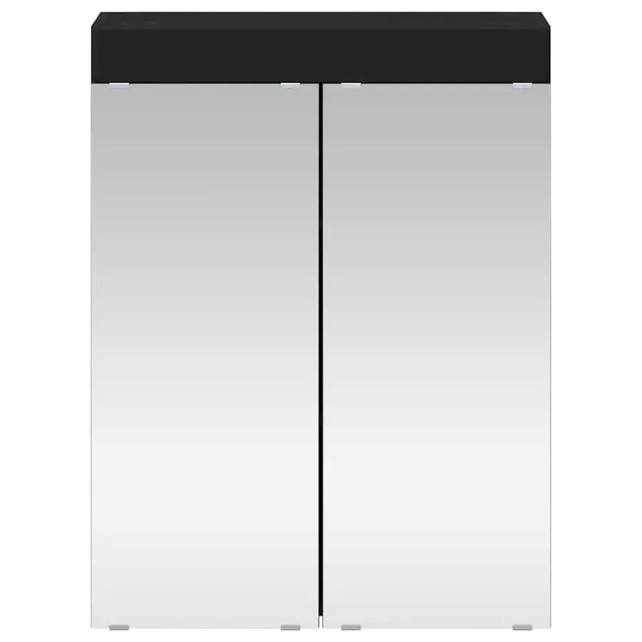 Amoire de salle de bain avec miroir avec étagère TULUM Noir - 6