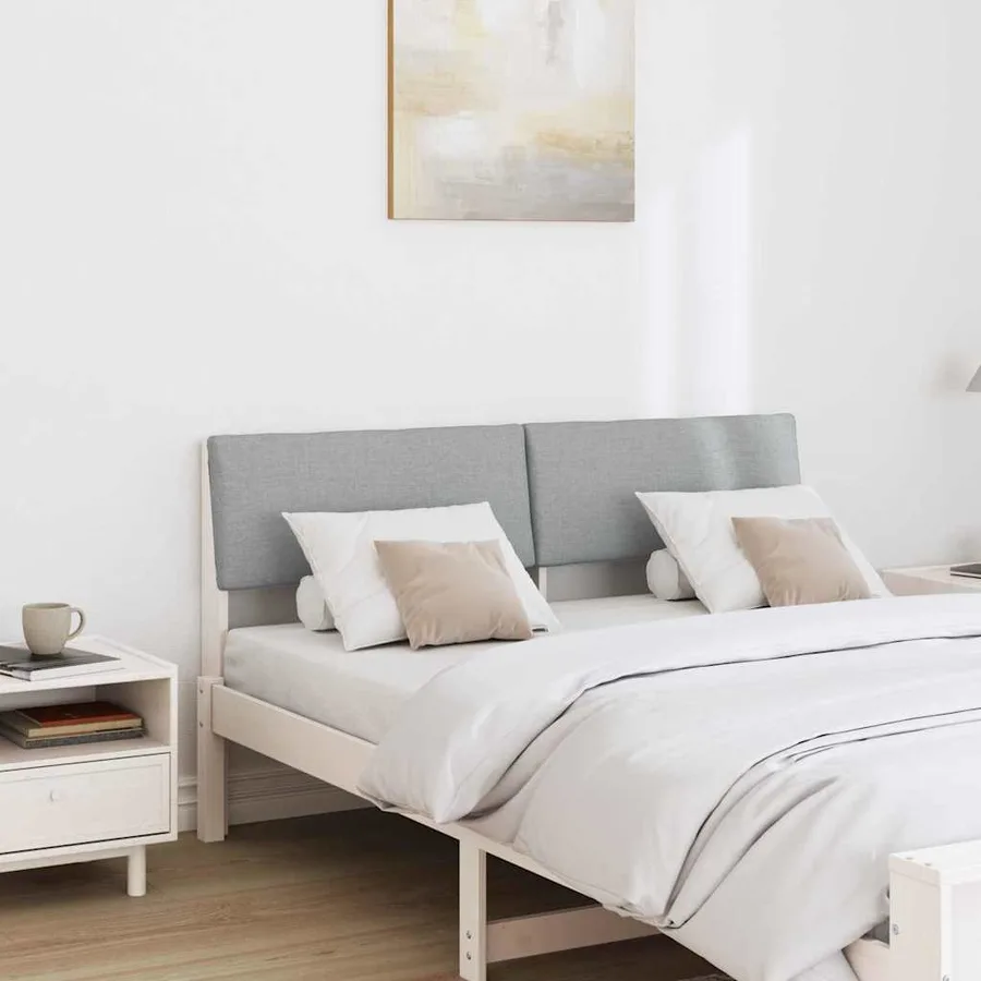 Tête de lit capitonnée Gris clair 160 cm Pin massif - 3