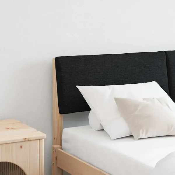 Tête de lit capitonnée Noir 160 cm Pin massif