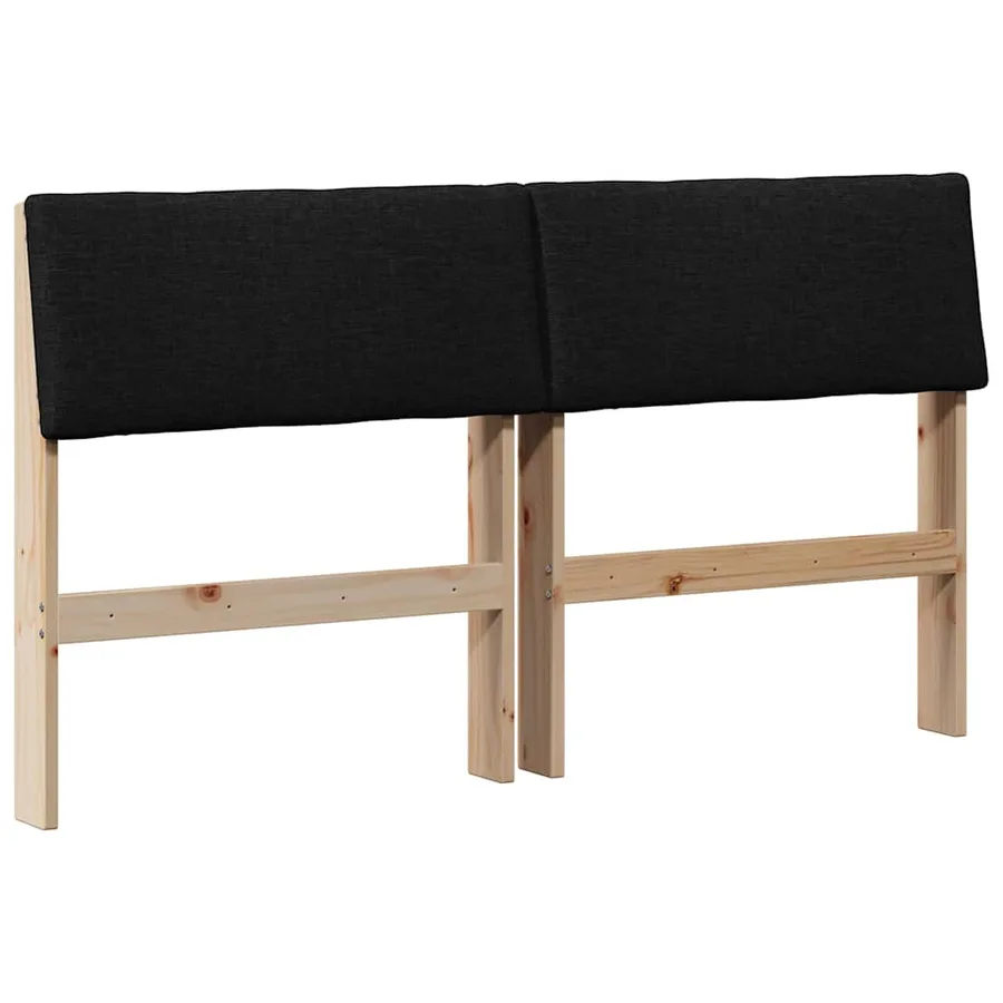 Tête de lit capitonnée Noir 160 cm Pin massif - 2