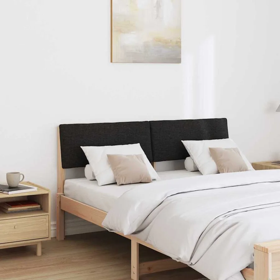 Tête de lit capitonnée Noir 160 cm Pin massif - 3