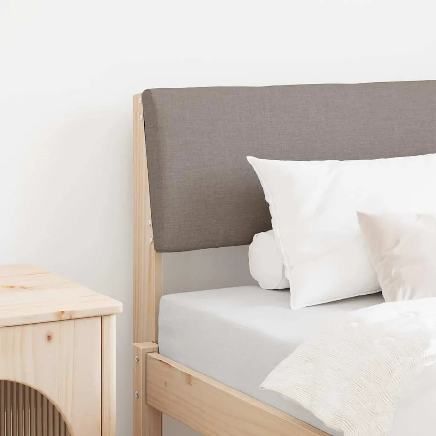 Tête de lit capitonnée Taupe 80 cm Pin massif