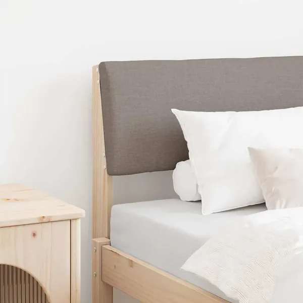 Tête de lit capitonnée Taupe 80 cm Pin massif