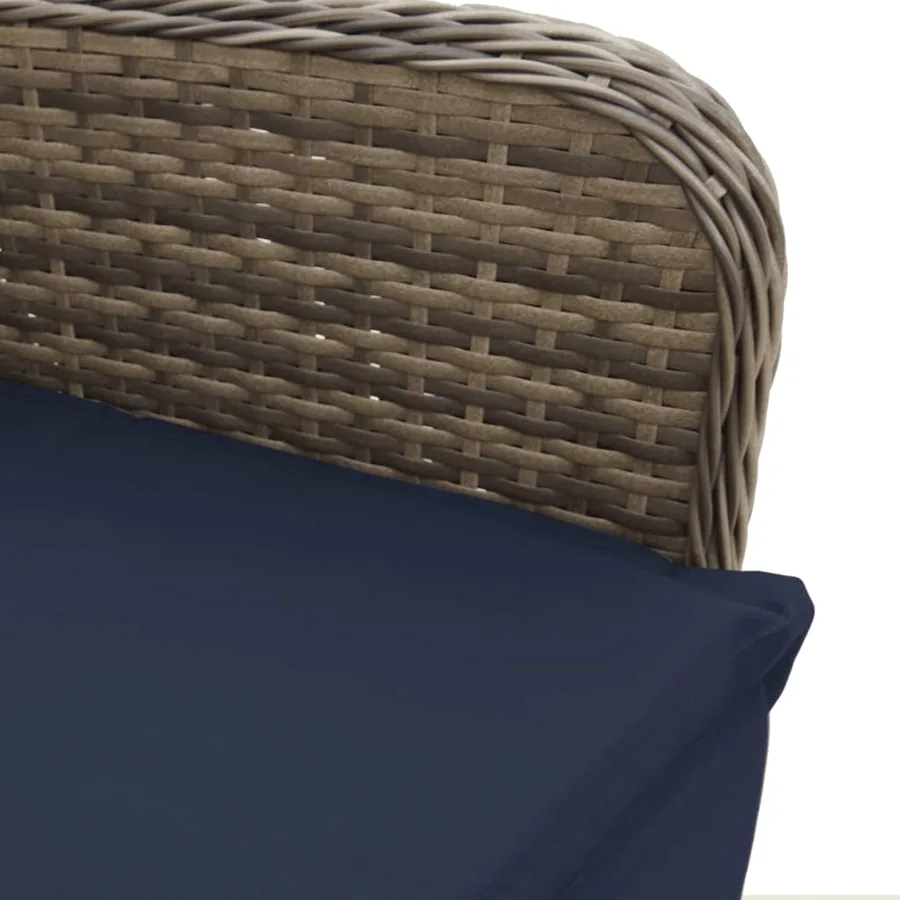 Chaise de jardin inclinable avec coussins en résine tressée grise - 8