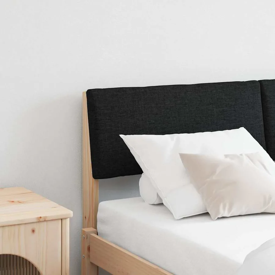 Tête de lit capitonnée Noir 135 cm Pin massif