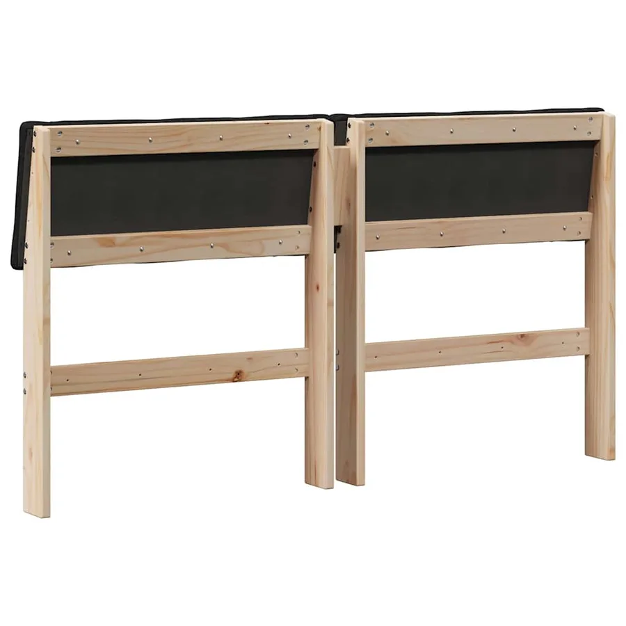 Tête de lit capitonnée Noir 135 cm Pin massif - 6
