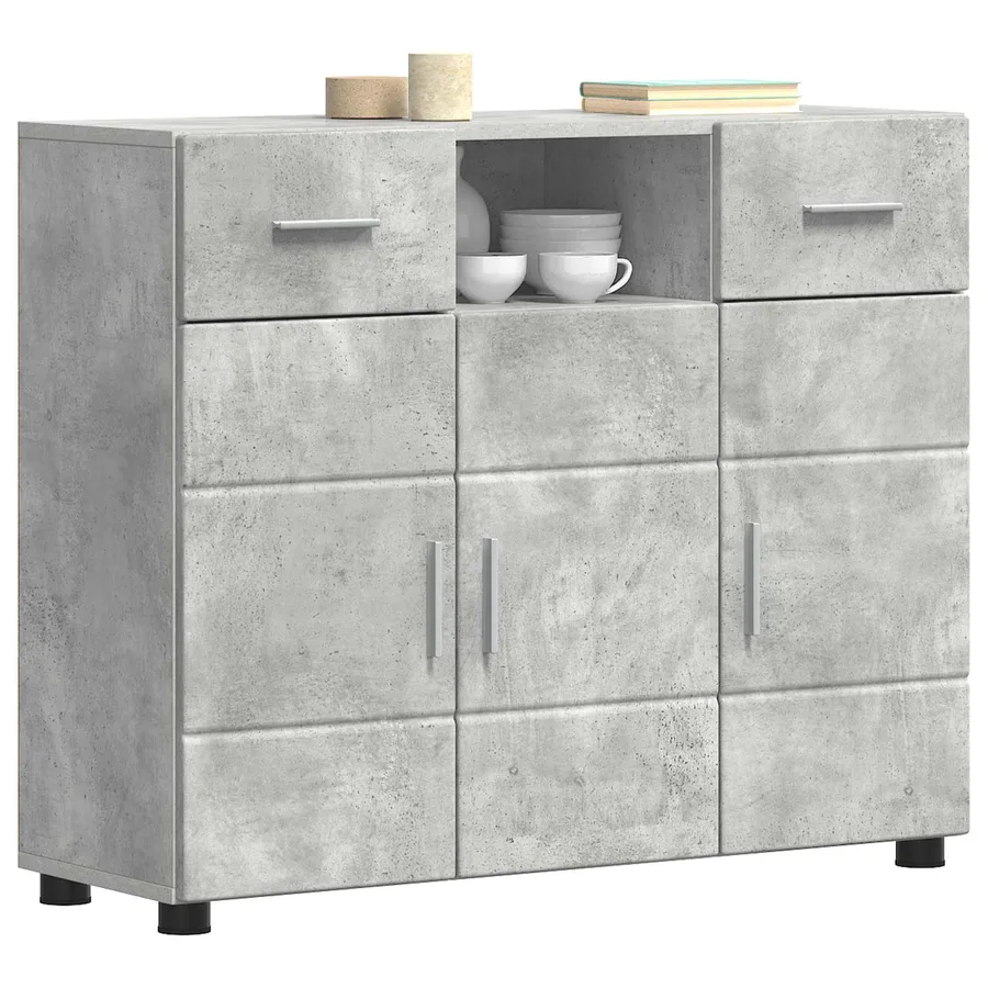 Cabinet en Bois avec tiroir Gris béton 88,5 x 30,5 x 73 cm - 3