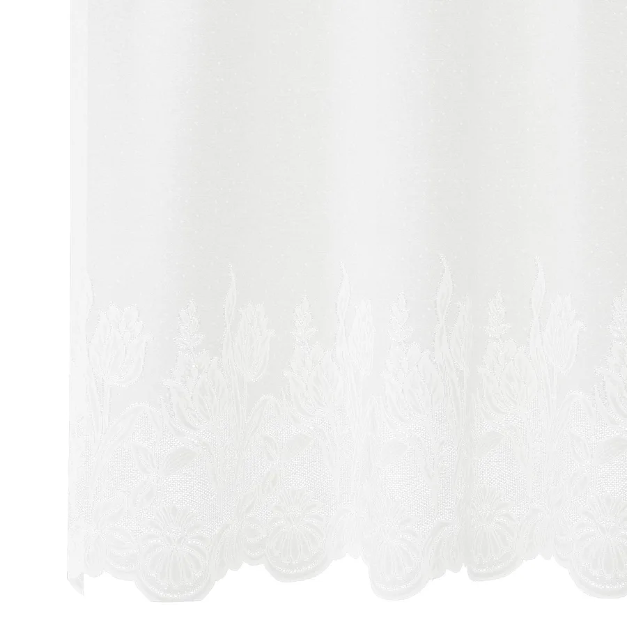 Rideau en Dentelle Floral Blanc 280 x 500 cm Polyester - 5
