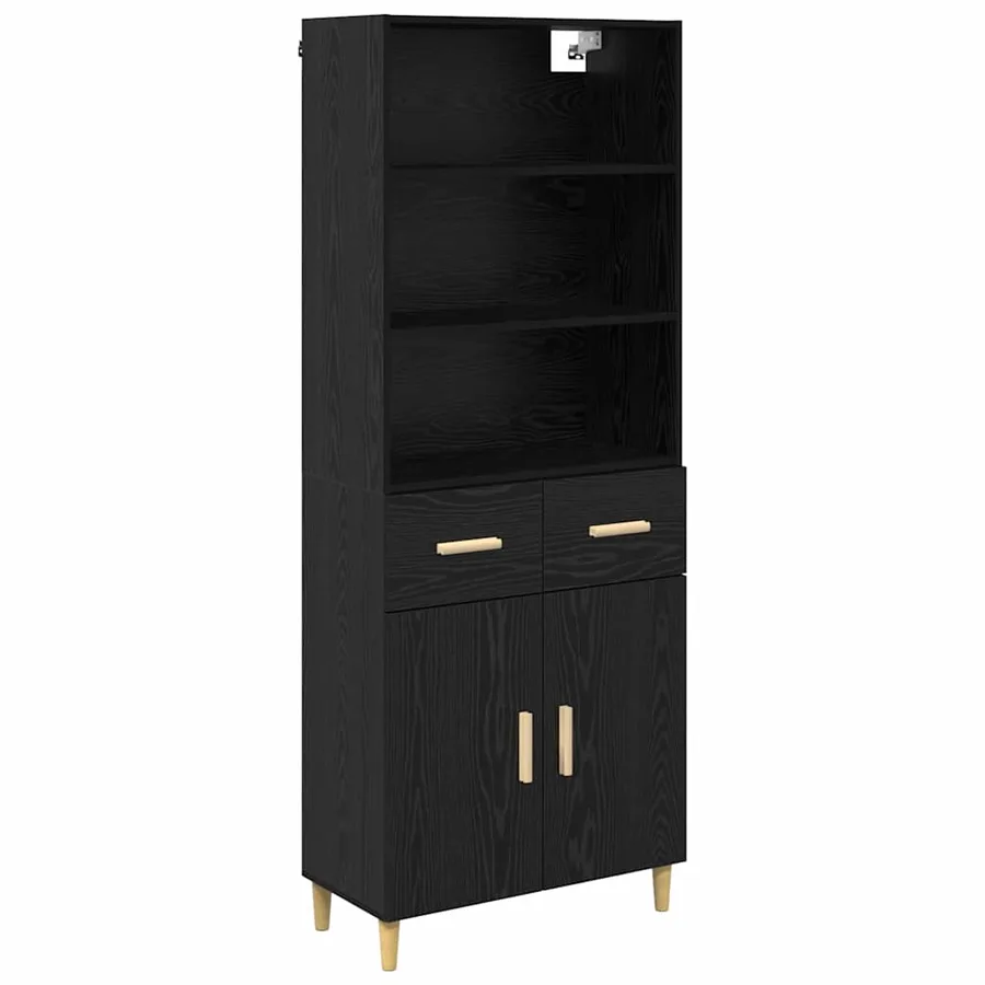 Haut Armoire Chêne noir 69,5 x 32,5 x 180 cm Bois d'ingénierie - 2