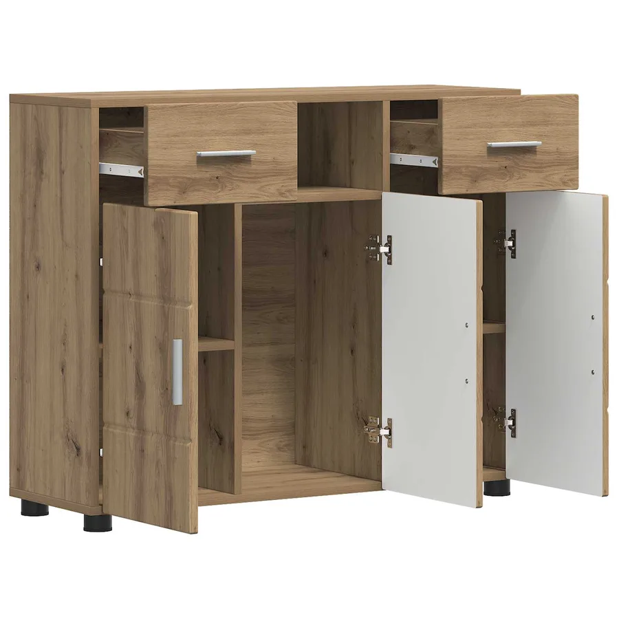 Cabinet en Bois Chêne artisanal Bois d'ingénierie - 5