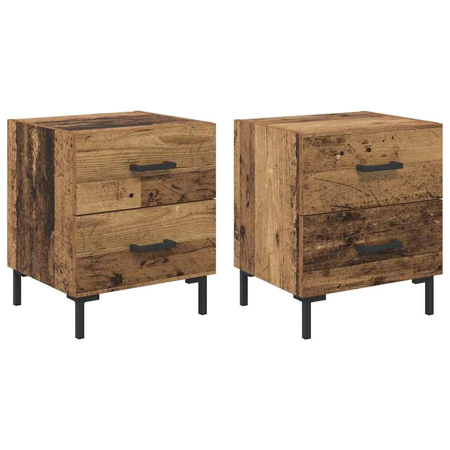 Cabinet de chevet 2 pcs Bois ancien 40 x 35 x 47,5 cm - 2