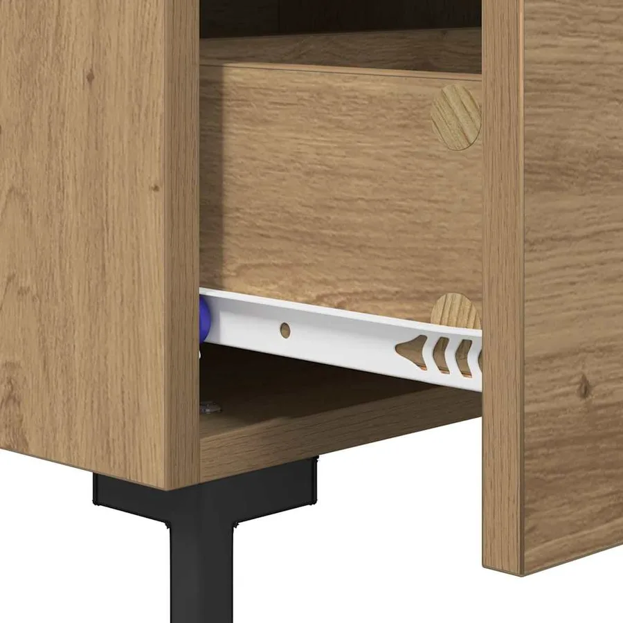 Cabinet de chevet 2 pc Chêne artisanal 40 x 35 x 47,5 cm - 8