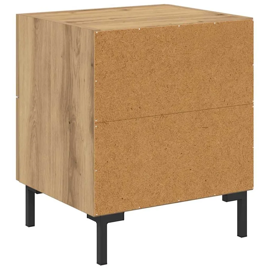 Cabinet de chevet 2 pc Chêne artisanal 40 x 35 x 47,5 cm - 9