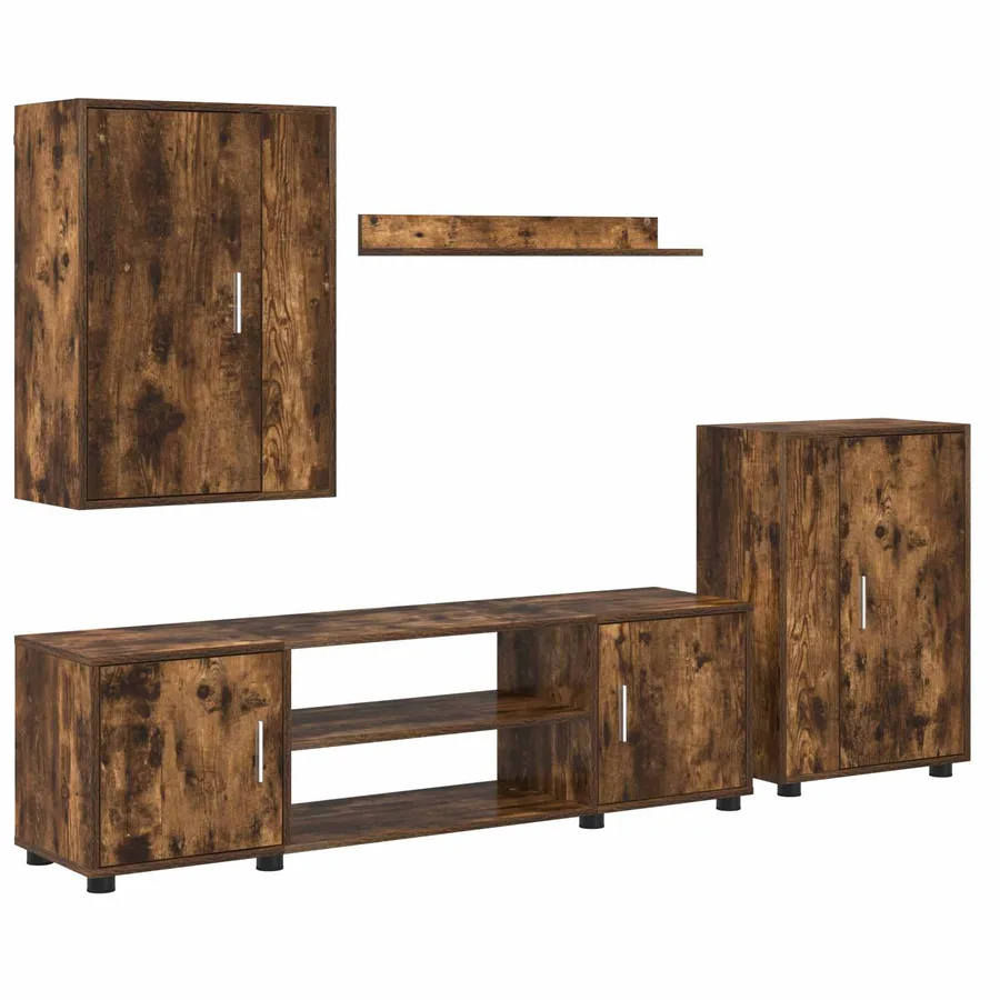 Ensemble meuble TV Chêne Fumé Bois d'ingénierie - 2