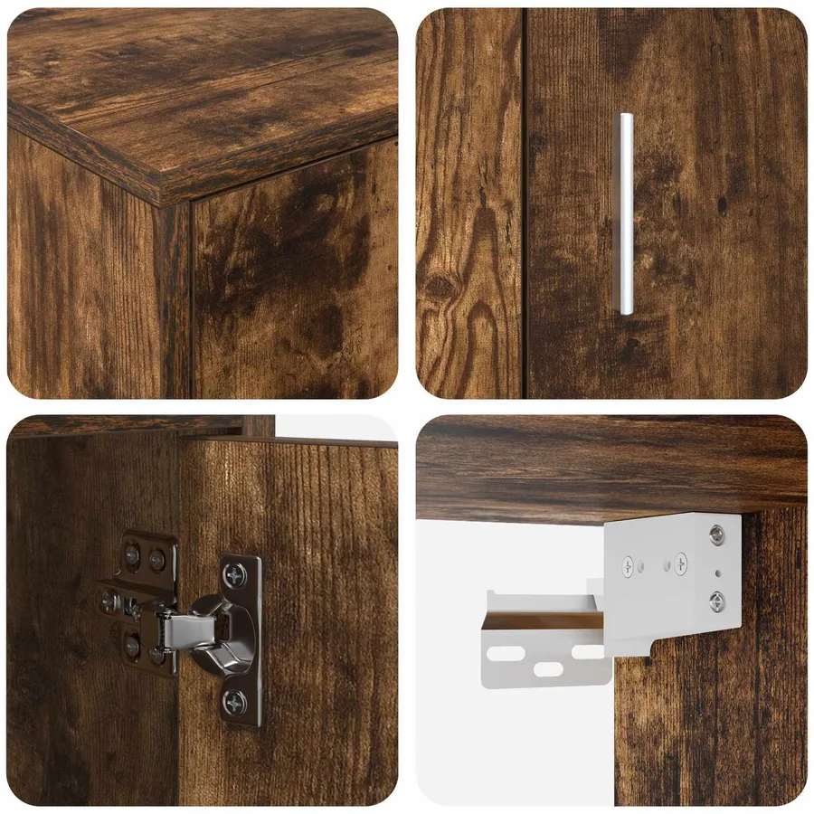 Ensemble meuble TV Chêne Fumé Bois d'ingénierie - 8