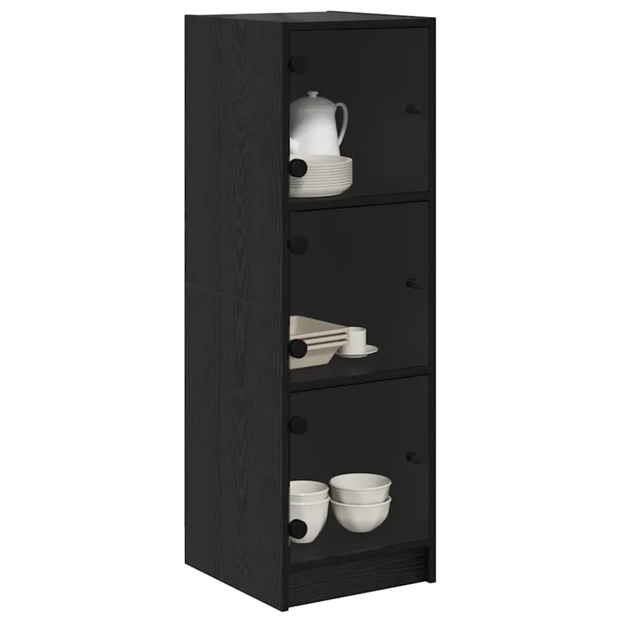 Haut Armoire Chêne noir 35 x 37 x 109 cm Bois d'ingénierie - 3