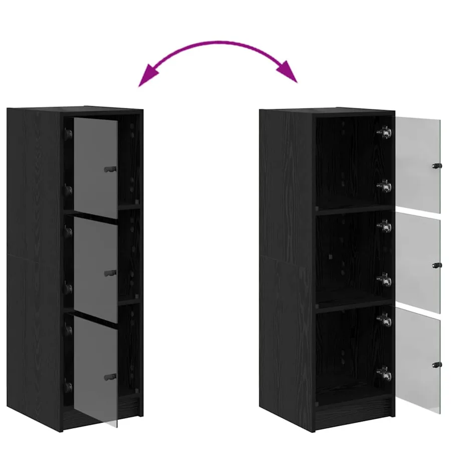 Haut Armoire Chêne noir 35 x 37 x 109 cm Bois d'ingénierie - 8