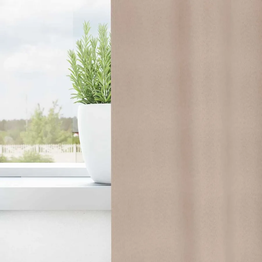 Rideaux occultants avec anneaux 2 pcs Taupe 175 x 140 cm - 3