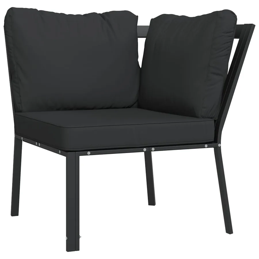 Chaise de jardin avec coussins gris 76x76x79 cm acier - 2