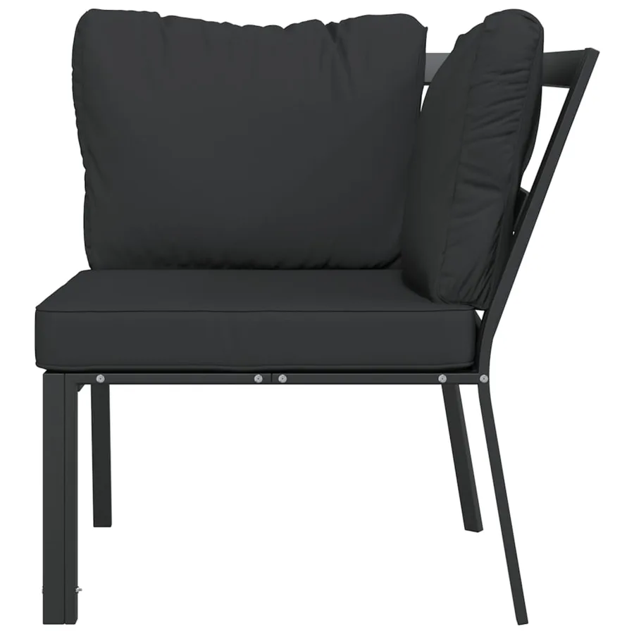 Chaise de jardin avec coussins gris 76x76x79 cm acier - 3