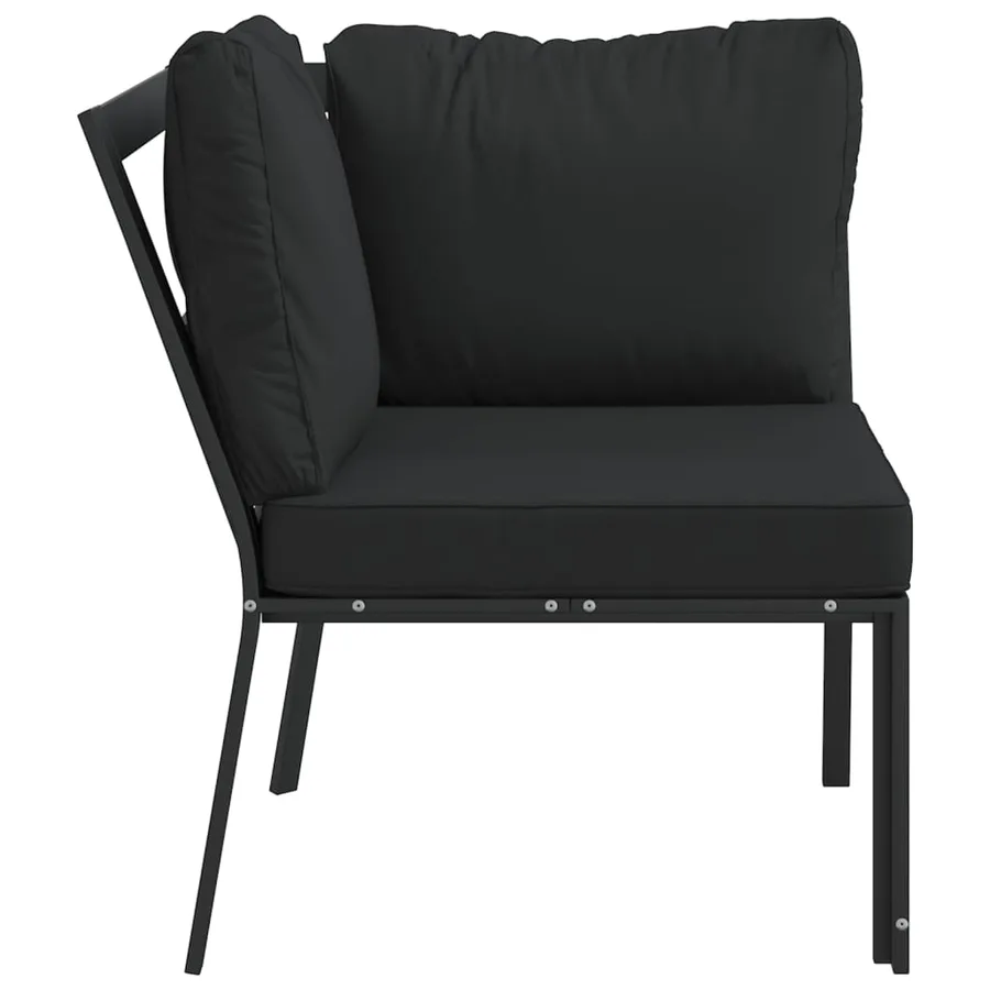 Chaise de jardin avec coussins gris 76x76x79 cm acier - 4