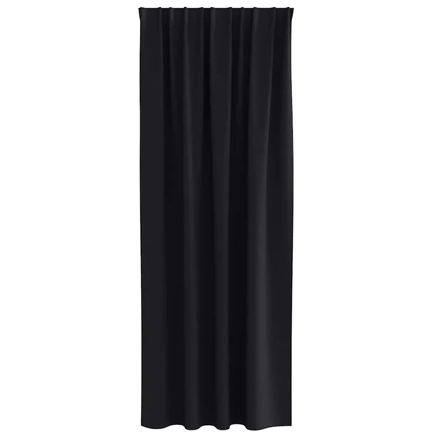 Rideaux occultants avec anneaux 2 pcs Noir 225 x 140 cm - 4