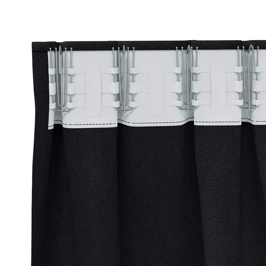 Rideaux occultants avec anneaux 2 pcs Noir 225 x 140 cm - 5