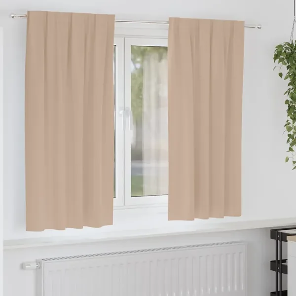 Rideaux occultants avec anneaux 2 pcs Taupe 175 x 140 cm
