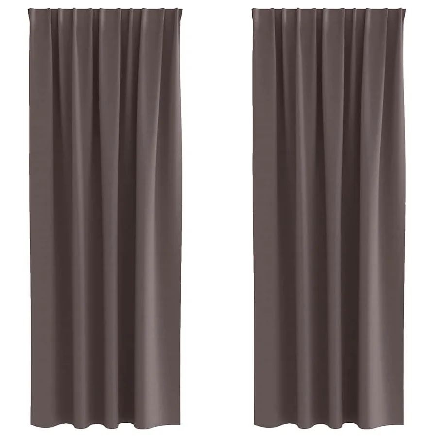 Rideaux occultants avec anneaux 2 pcs Marron foncé 225 x 140 cm - 2