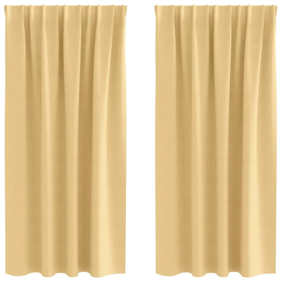 Rideaux occultants avec anneaux 2 pcs Beige 175 x 140 cm - 2