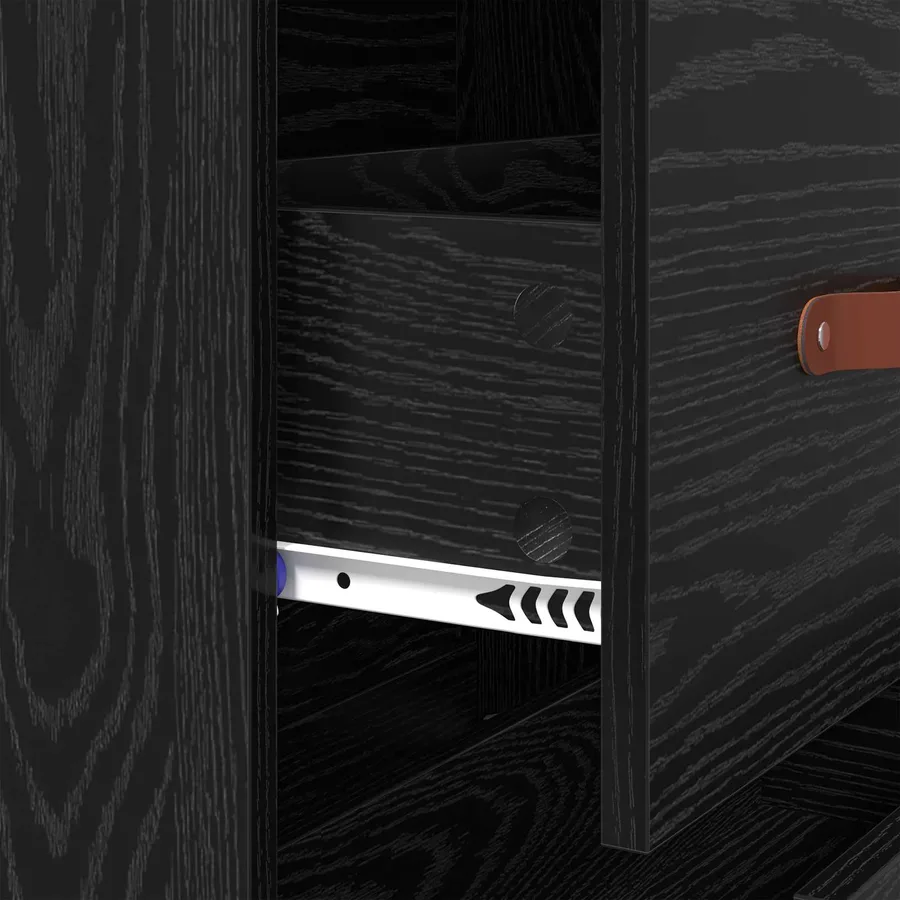 Commode Chêne Noir 69,5 x 34 x 90 cm Bois d’ingénierie - 11