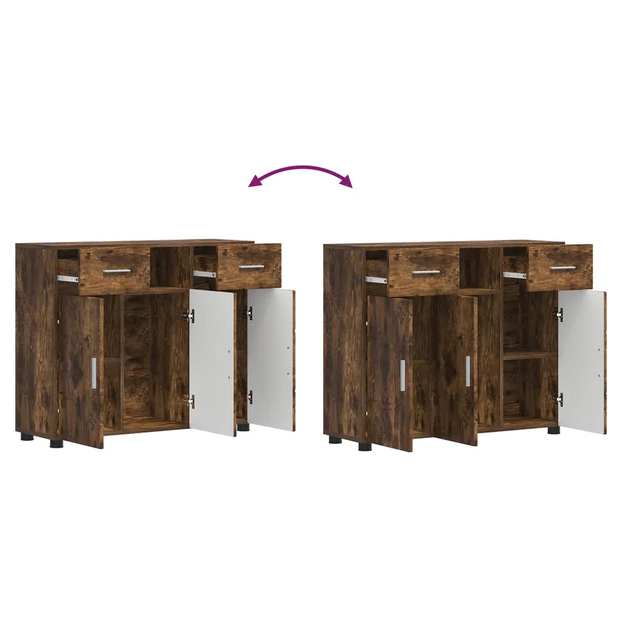 Cabinet en Bois avec tiroir Chêne fumé 88,5 x 30,5 x 73 cm - 11