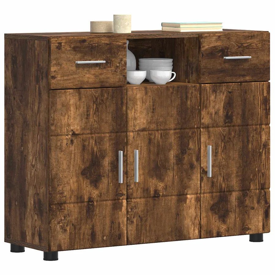 Cabinet en Bois avec tiroir Chêne fumé 88,5 x 30,5 x 73 cm - 3