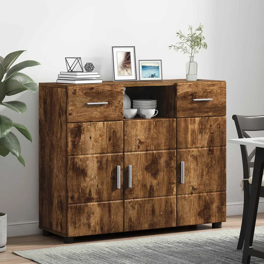 Cabinet en Bois avec tiroir Chêne fumé 88,5 x 30,5 x 73 cm - 4