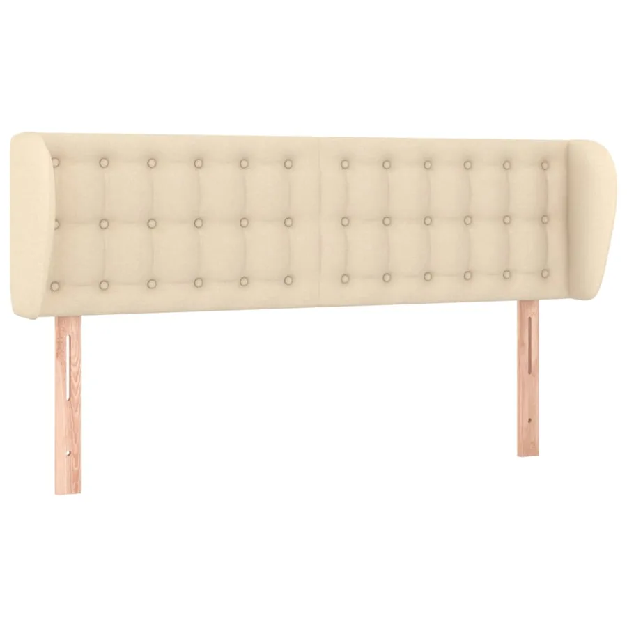 Tête de lit avec oreilles Crème 147x23x78/88 cm Tissu - 2