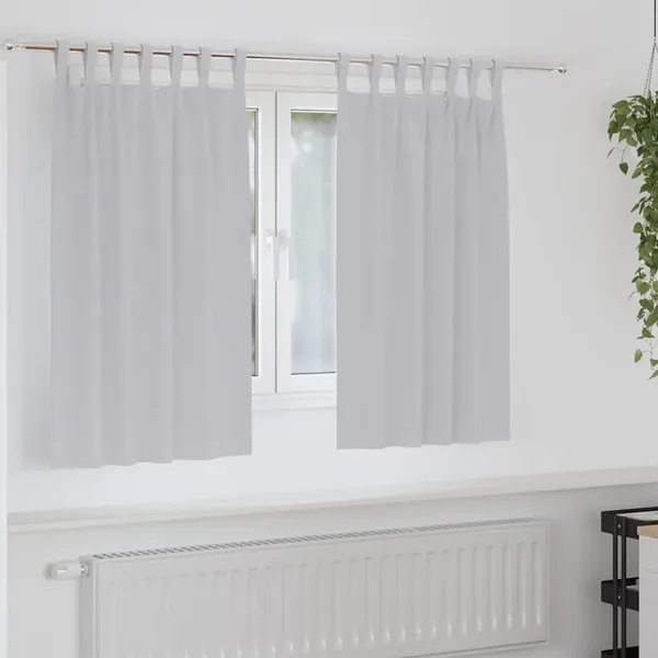 Rideaux occultants avec anneaux 2 pcs Gris clair 140 x 140 cm