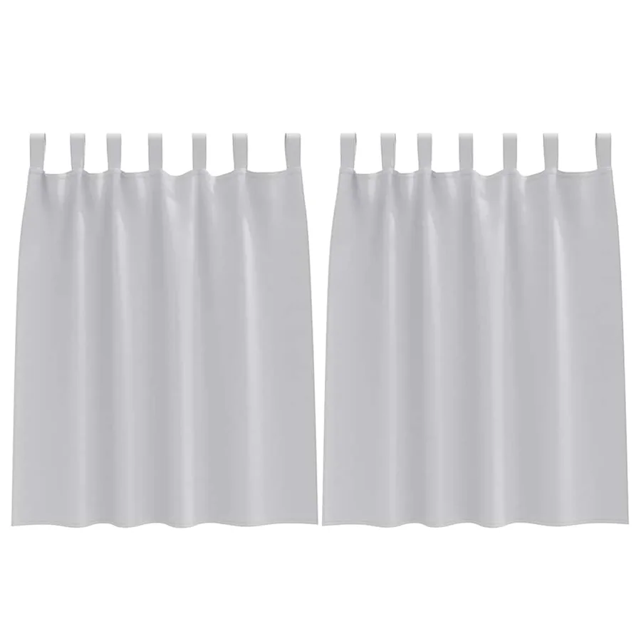 Rideaux occultants avec anneaux 2 pcs Gris clair 140 x 140 cm - 2