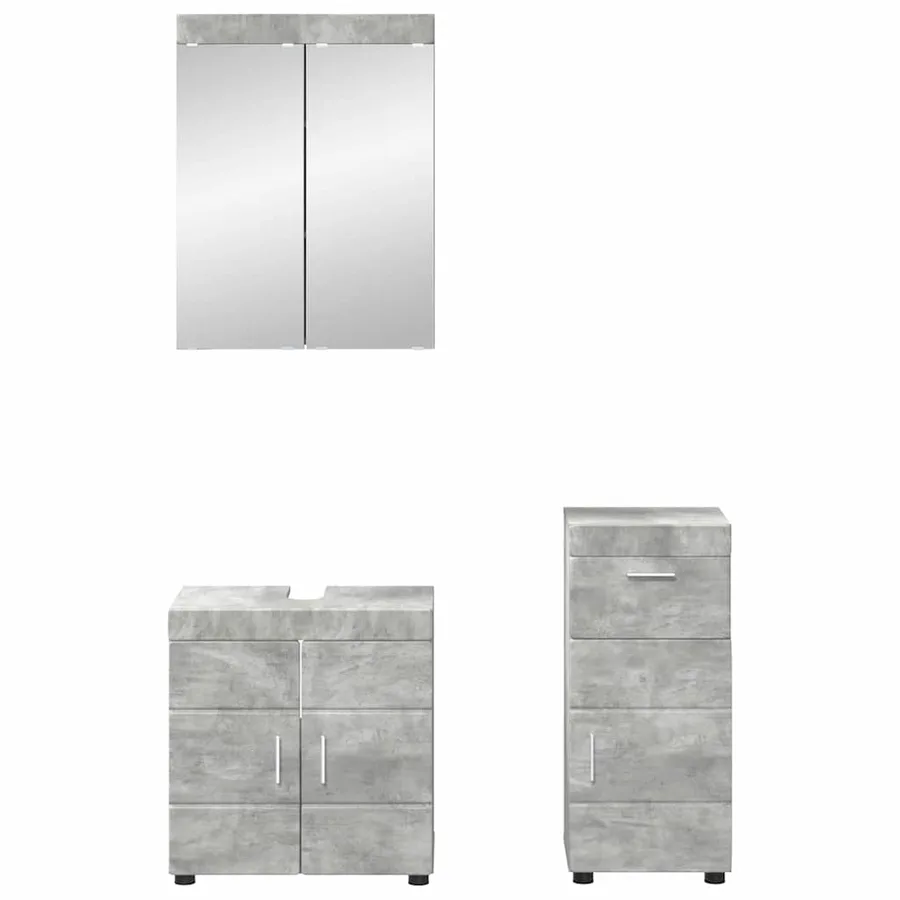 Ensemble de mobilier de salle de bain TULUM 3 pcs Gris béton - 3