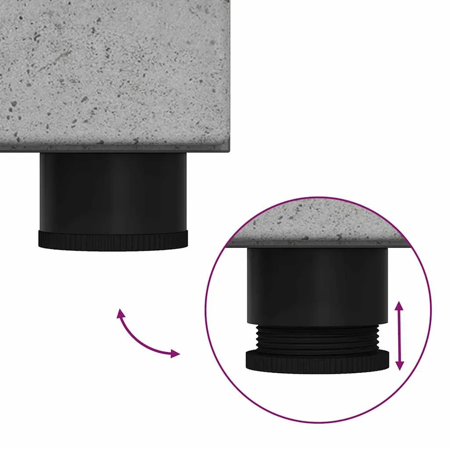Ensemble de mobilier de salle de bain TULUM 3 pcs Gris béton - 5