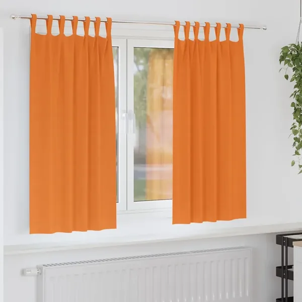 Rideaux occultants avec anneaux 2 pcs Orange vif 175 x 140 cm