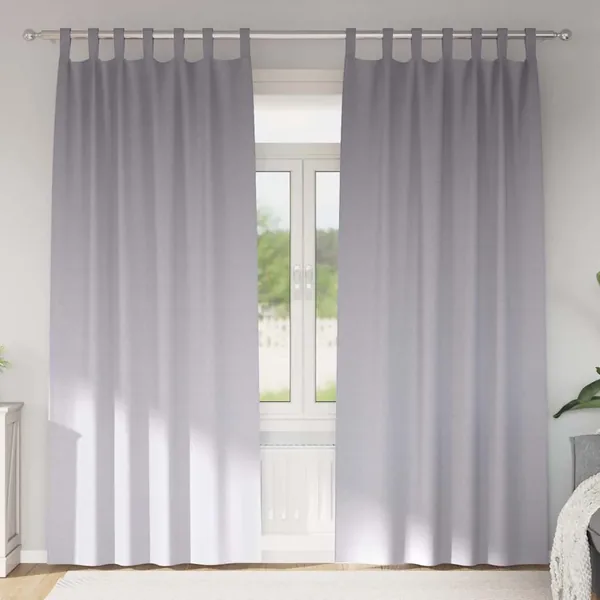 Rideaux occultants avec anneaux 2 pcs Gris métal 225 x 140 cm