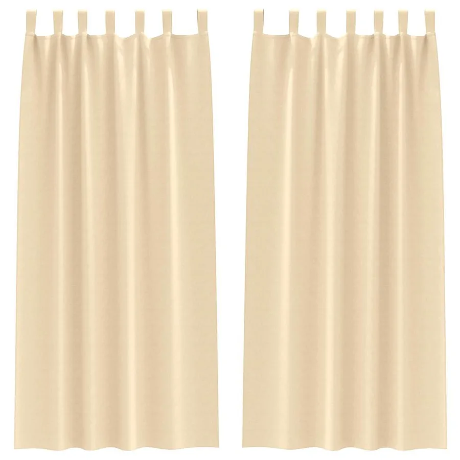 Rideaux occultants avec anneaux 2 pcs Crème 245 x 140 cm - 2