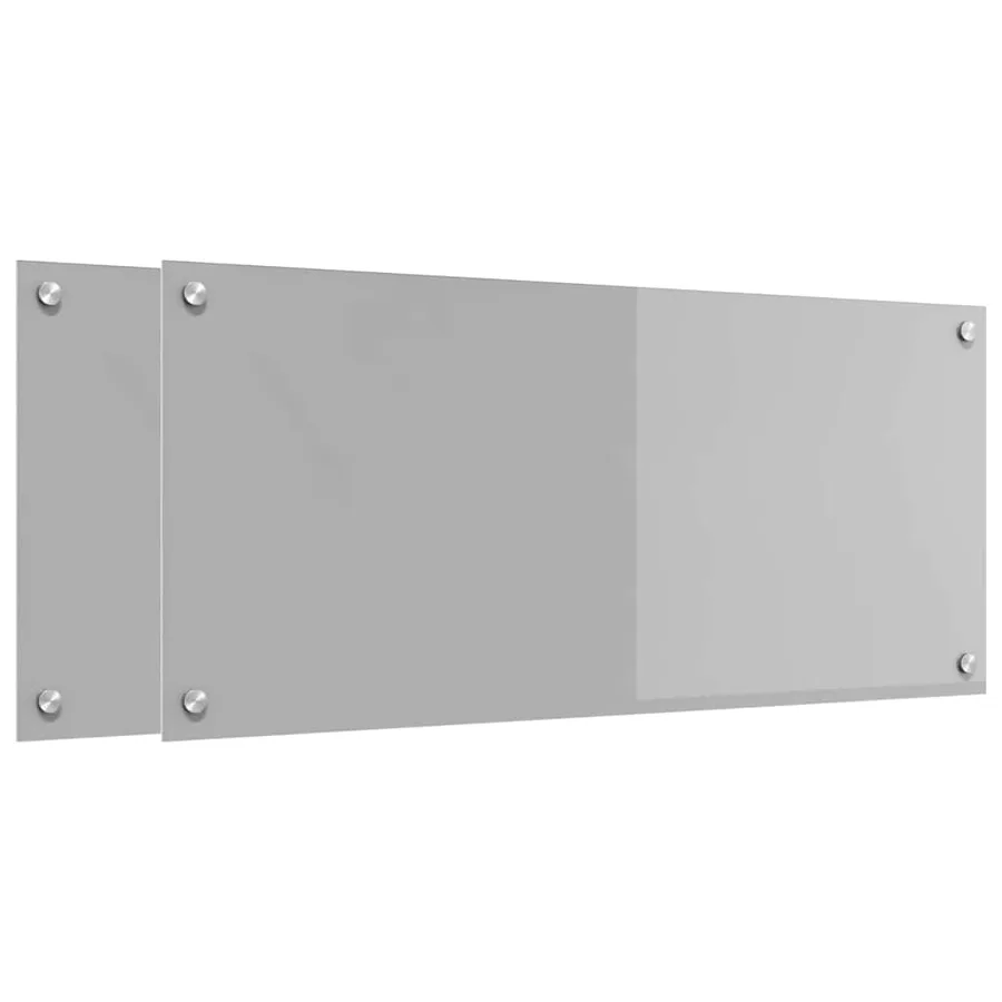 Crédence de cuisine 2 pcs Gris clair 90 x 40 cm verre trempé - 2